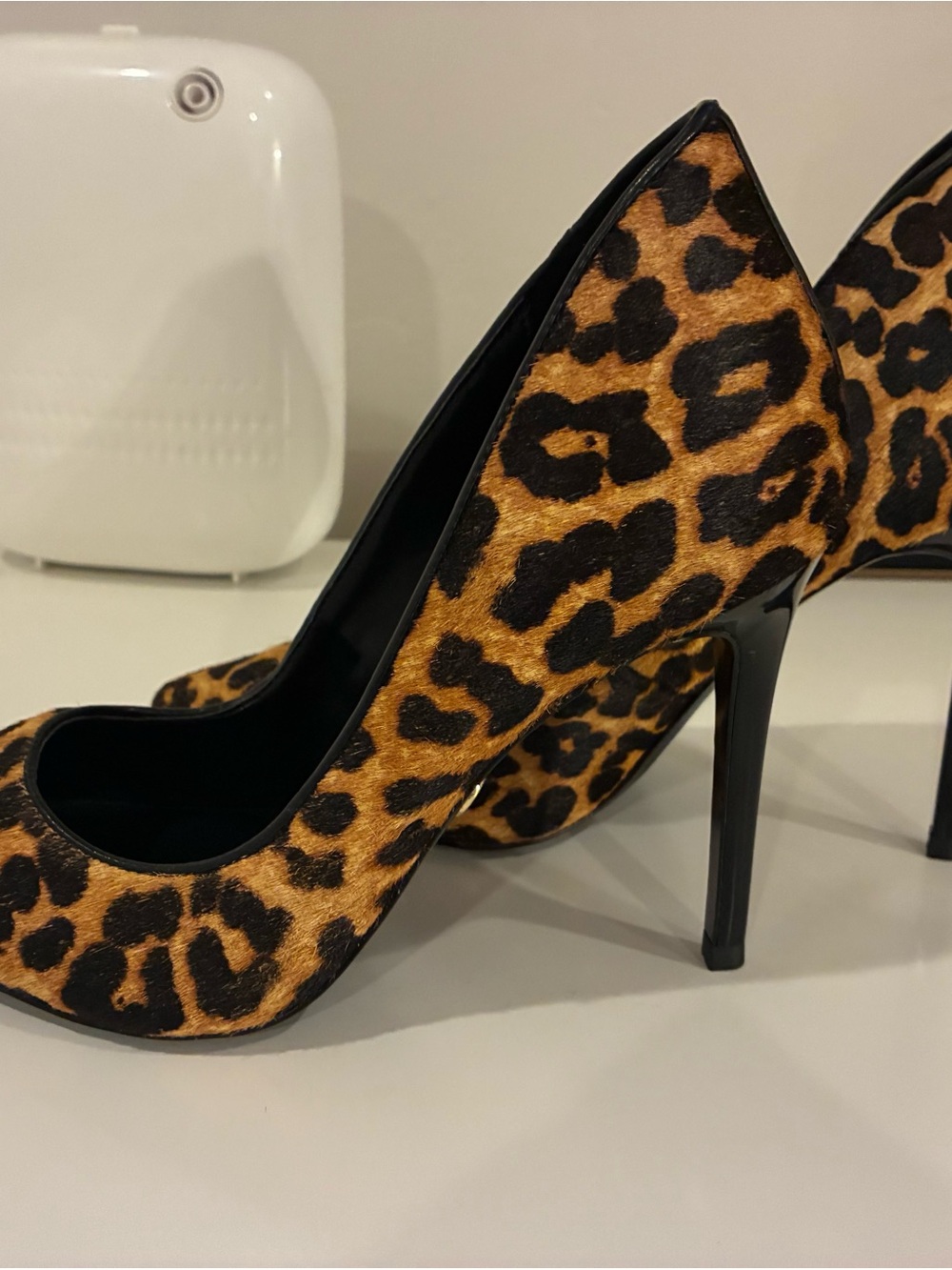 Michael Kors Leopard Print Calf Hair Pointed Pump - Tan & Black - Picture 6 of 7